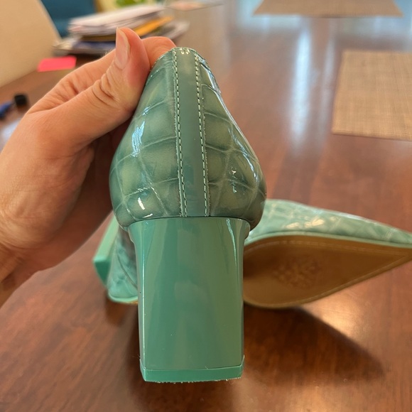 Vince Camuto Patent Leather Teal Heels—worn 1 time only! - Picture 13 of 16